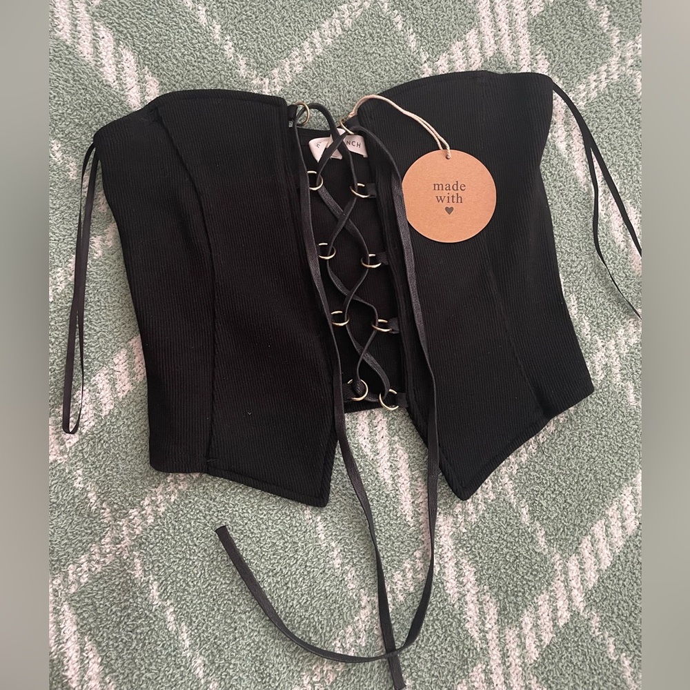 Black Lace-Up Corset top